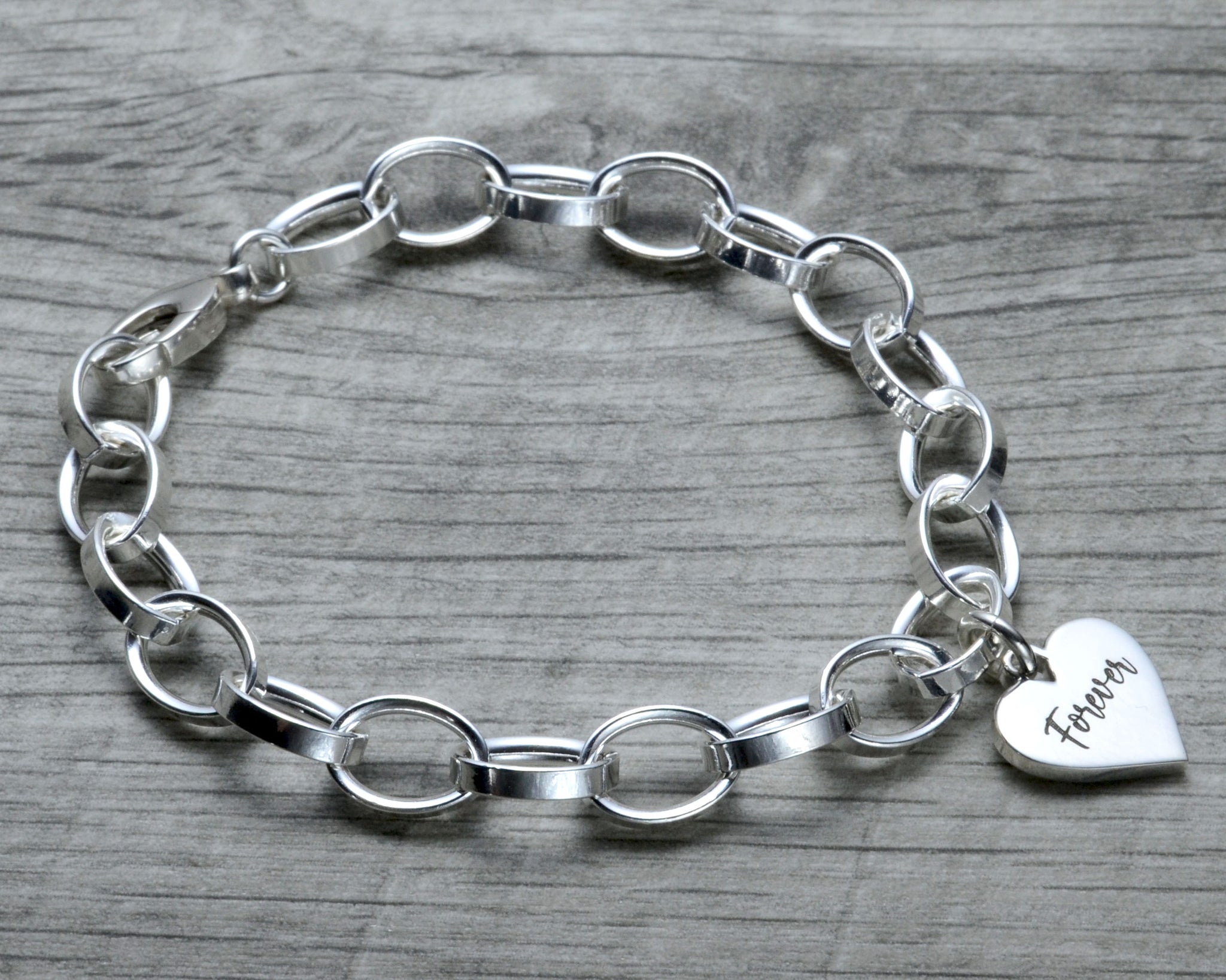 Silver Fingerprint Heart Charm Bracelet By Hold upon Heart |  notonthehighstreet.com